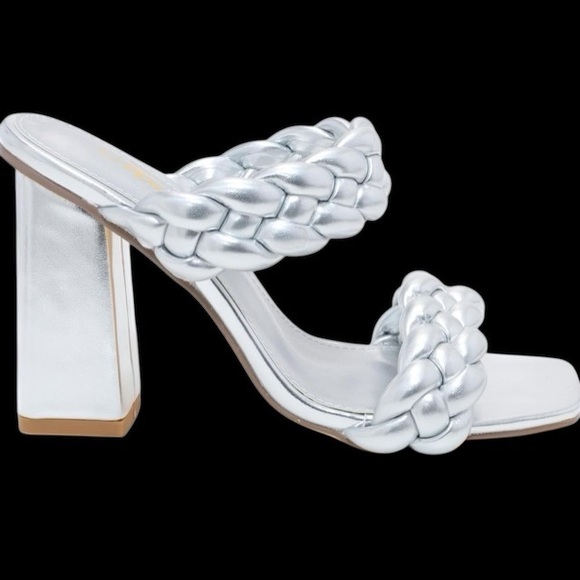 MATA Women’s braided two strap heels block sandals - Picture 12 of 13